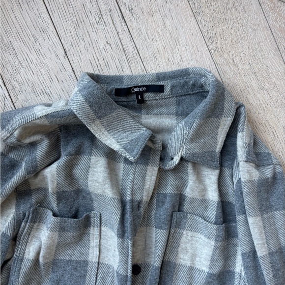 EUC Quince stretch sweater fleece in taupe / grey check - Picture 7 of 10